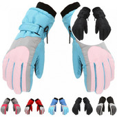 1 pora patvarių vaikiškų žieminių pirštinių Stilingos, labai elastingos, kratinys vaikams šiltos, vandeniui atsparios lauko sporto pirštinės