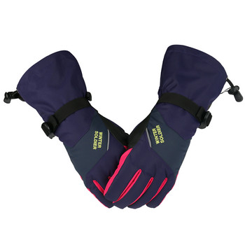 Сензорни ръкавици за ски сноуборд мъже жени водоустойчиви черна роза червена зима студено време топли външни ветроустойчиви ръкавици за сняг