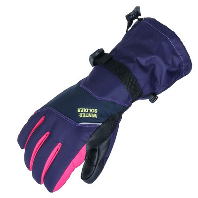 Jutiklinio ekrano slidžių snieglenčių pirštinės vyrams, moteriškos, atsparios vandeniui juoda rožinė raudona žiema, šaltas oras, šiltas lauke, vėjui atsparios sniego pirštinės