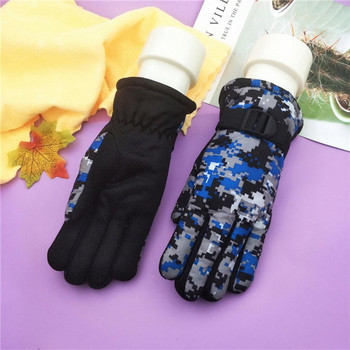 1 чифт модни ски ръкавици с печат Удобни външни ръкавици Ски ръкавици с камуфлажен дизайн