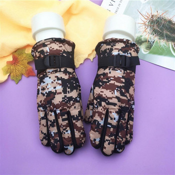 1 чифт модни ски ръкавици с печат Удобни външни ръкавици Ски ръкавици с камуфлажен дизайн
