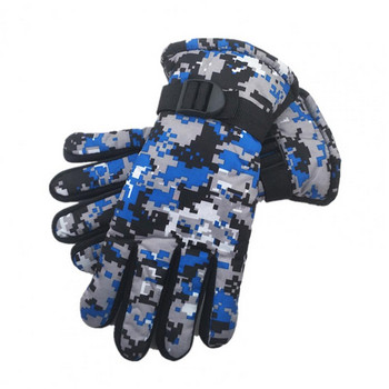 1 ζευγάρι μοντέρνα γάντια σκι εκτύπωσης άνετα γάντια εξωτερικού χώρου Γάντια σκι με σχέδιο καμουφλάζ