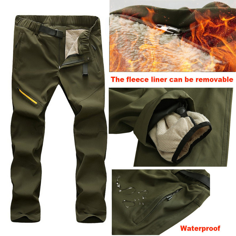 Slidės vyrams žieminės lauko, atsparios vėjui ir vandeniui atsparios snieglentės snieglentei, storos šiltos kelnės vyriškos žygiams pėsčiomis