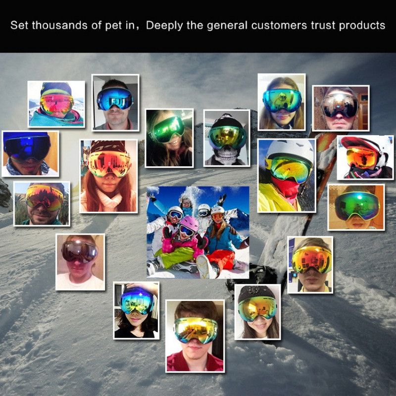 Unisex slidinėjimo akiniai Dviejų sluoksnių nerasojantys Big Slidinėjimo kaukė Akiniai Slidinėjimo Vyrai Moteriški Snieglenčių akiniai