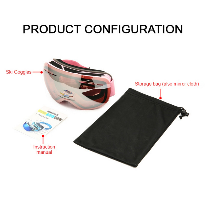 Slidinėjimo akiniai HX06 Dviejų sluoksnių objektyvas nuo rasojimo slidinėjimo snieglenčių akiniai žieminiai lauko sniego akiniai nuo saulės Slidinėjimo sporto reikmenys