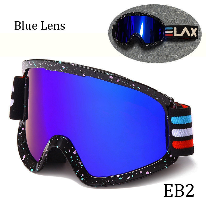ELAX VISIŠKAI NAUJI Dviejų sluoksnių nuo rasojimo apsaugantys slidinėjimo akiniai sniego motociklų akiniai lauke sportiniai slidinėjimo akiniai sniego kaukė snieglentės Googles