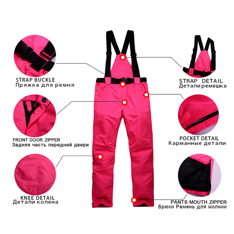 Vyriškos ir moteriškos, neperpučiamos, neperšlampamos, vyriškos šiltos poros kelnės žieminės slidinėjimo snieglenčių kelnės prekės ženklas
