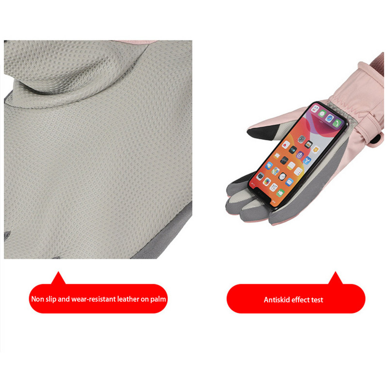 Žieminės pirštinės dviračių sportui slidinėjimo pirštinės jutiklinis ekranas, atsparus vėjui, terminės pirštinės Šiltos sniego pirštinės, vandeniui atsparios snieglentės, moteriškos, vyriškos pirštinės