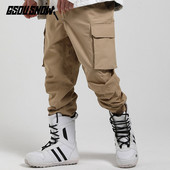 GSOU SNOW Vyriškos slidinėjimo kelnės, neperšlampamos, neperšlampamos, neperšlampamos, snieglenčių sportinės kelnės, žieminės vyriškos aprangos –5 laipsnių