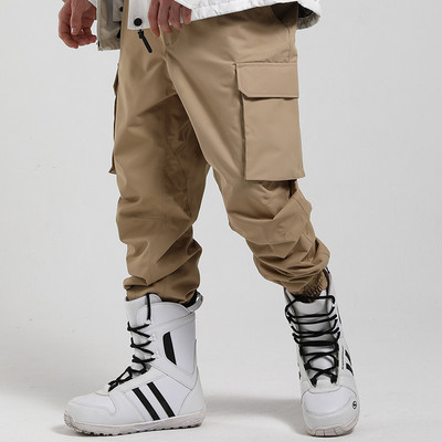 GSOU SNOW Vyriškos slidinėjimo kelnės, neperšlampamos, neperšlampamos, neperšlampamos, snieglenčių sportinės kelnės, žieminės vyriškos aprangos –5 laipsnių