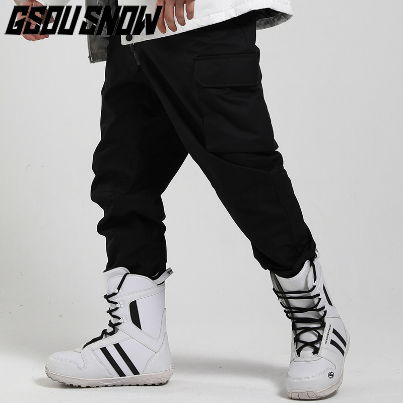 GSOU SNOW Vyriškos slidinėjimo kelnės, neperšlampamos, neperšlampamos, neperšlampamos, snieglenčių sportinės kelnės, žieminės vyriškos aprangos –5 laipsnių