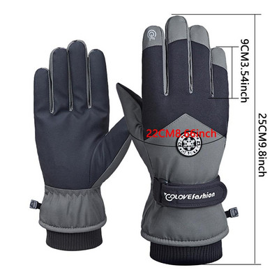 Moteriškos vandeniui atsparios liečiamuoju ekranu slidinėjimo pirštinės Šiltos pirštinės pirštinės Žieminės pirštinės vyrams Moterims su terminiu minkštu trikotažo pamušalu