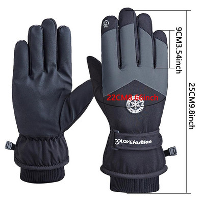 Moteriškos vandeniui atsparios liečiamuoju ekranu slidinėjimo pirštinės Šiltos pirštinės pirštinės Žieminės pirštinės vyrams Moterims su terminiu minkštu trikotažo pamušalu