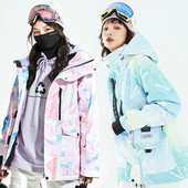 2022 m. nauja moteriška slidinėjimo striukė lauko sportinė snieglenčių striukė Vyriška šilta žieminė apranga Paltas su gobtuvu, atsparus vėjui, vandeniui