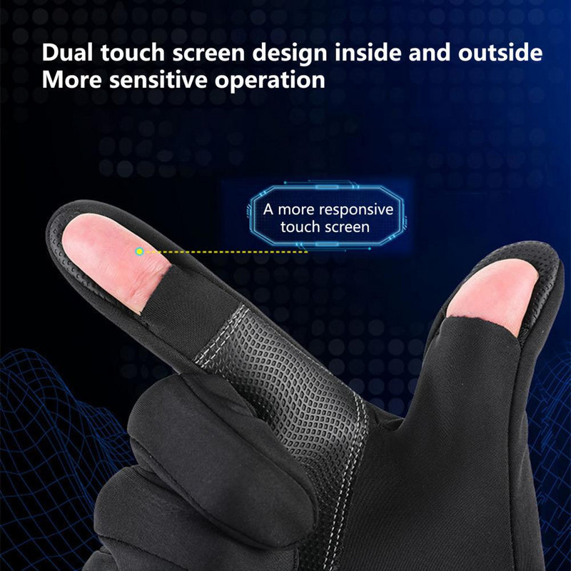 Практични термични ръкавици Водоустойчиви топли ръкавици за колоездене с пълна подплата на пръстите Удобни ръкавици за открито