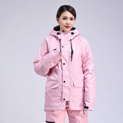 Nauja slidinėjimo striukė Vyriški šilti moteriški slidinėjimo rūbai Viršutinė nuo vėjo nepraleidžianti žiemos moterų slidinėjimo striukė Neperšlampama slidinėjimo rinkiniai Sniego paltai