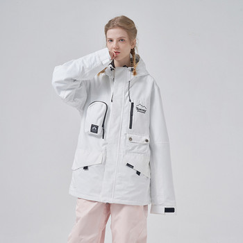 2022 Νέο κορυφαίο γυναικείο μπουφάν για σκι Ανδρικό μπουφάν για σνόουμπορντ για εξωτερικούς χώρους, αντιανεμικό, αδιάβροχο μπουφάν για σκι, χειμερινό παλτό με κουκούλα
