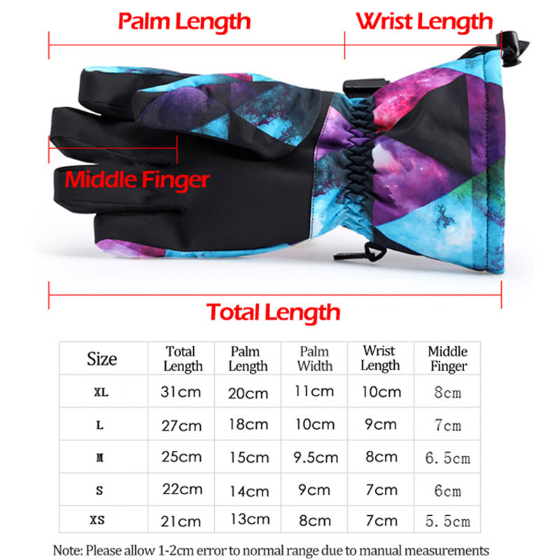 Žiemos šiltos snieglenčių slidinėjimo pirštinės vyrams, moterims, neperpučiamoms, vandeniui atsparioms, lauko jojimo laipiojimo sporto įrangai -40