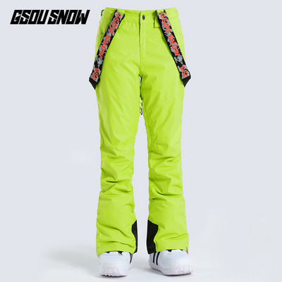 Moteriškos žiemos slidinėjimo kelnės, neperpučiamos, atsparios vandeniui, sustorėjusios šiltos sniego kelnės, slidinėjimo kostiumas su dvigule lentų juostele, slidinėjimo kelnės