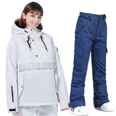 Slidinėjimo džemperis, vyriškas, moteriškas slidinėjimo kostiumas žiemai, šiltas lauke, atsparus vėjui ir vandeniui atsparus slidinėjimo striukė Slidinėjimo kelnės, snieglenčių rinkinys, vyriškas