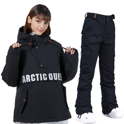 Slidinėjimo džemperis, vyriškas, moteriškas slidinėjimo kostiumas žiemai, šiltas lauke, atsparus vėjui ir vandeniui atsparus slidinėjimo striukė Slidinėjimo kelnės, snieglenčių rinkinys, vyriškas