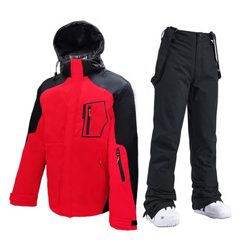 Ανδρικό παντελόνι σκι 2022 Χειμερινή στολή για σκι Αντιανεμικό χοντρό ζεστό παλτό Εξωτερικό αντιανεμικό ζεστό ανδρικό μπουφάν Snowboarding παντελόνι για σκι