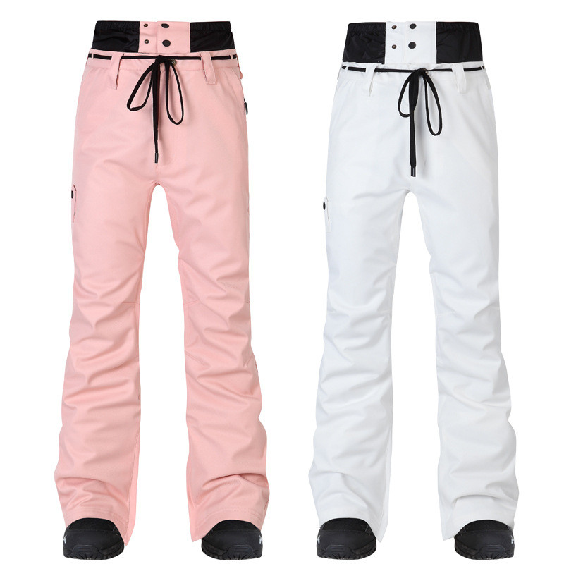 Naujos vyriškos ir moteriškos snieglenčių kelnės Madingos rožinės poros dėvėjimo vandeniui atsparios izoliacijos dėvėjimui atsparios žiemos lauko slidinėjimo kelnės