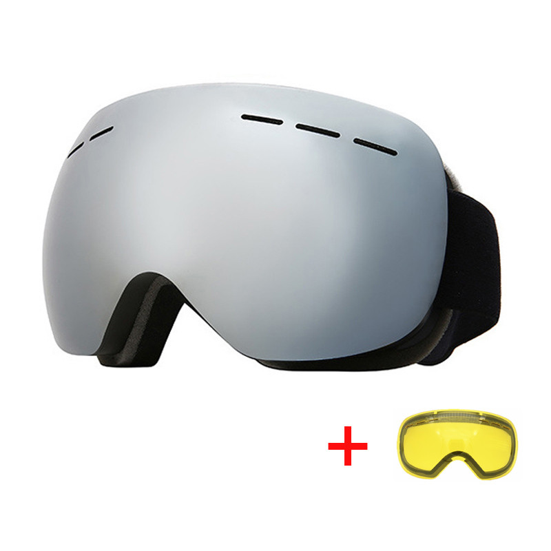 Unisex HD slidinėjimo akiniai žieminiai dvigubi lęšiai nuo rasojimo slidinėjimo snieglenčių akiniai lauko apsauga nuo UV spindulių sniego motociklų čiuožimo akiniai