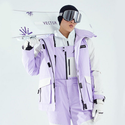 Nauja slidinėjimo striukė Šilta, vandeniui atspari sniego paltai, vėjui atsparūs slidinėjimo drabužiai moterims, snieglenčių sportas, lauko slidinėjimo striukė, gobtuvas žygiams, kombinezonai