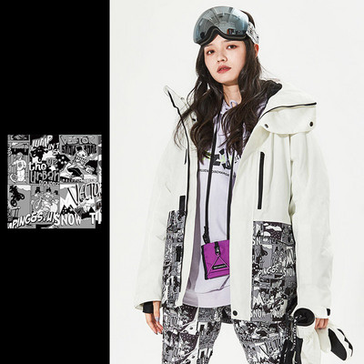 Nauja slidinėjimo striukė Šilta, vandeniui atspari sniego paltai, vėjui atsparūs slidinėjimo drabužiai moterims, snieglenčių sportas, lauko slidinėjimo striukė, gobtuvas žygiams, kombinezonai