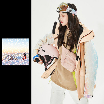 Nauja slidinėjimo striukė Šilta, vandeniui atspari sniego paltai, vėjui atsparūs slidinėjimo drabužiai moterims, snieglenčių sportas, lauko slidinėjimo striukė, gobtuvas žygiams, kombinezonai