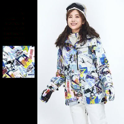 Nauja slidinėjimo striukė Šilta, vandeniui atspari sniego paltai, vėjui atsparūs slidinėjimo drabužiai moterims, snieglenčių sportas, lauko slidinėjimo striukė, gobtuvas žygiams, kombinezonai
