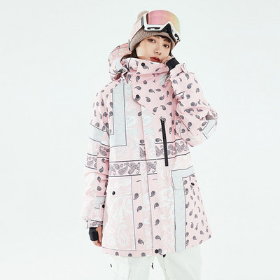 Nauja slidinėjimo striukė Šilta, vandeniui atspari sniego paltai, vėjui atsparūs slidinėjimo drabužiai moterims, snieglenčių sportas, lauko slidinėjimo striukė, gobtuvas žygiams, kombinezonai