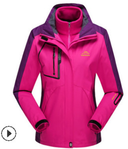 Vyriška neperšlampama lauko striukė iš vilnos trys viename alpinizmo poros didesnio dydžio slidinėjimo striukė