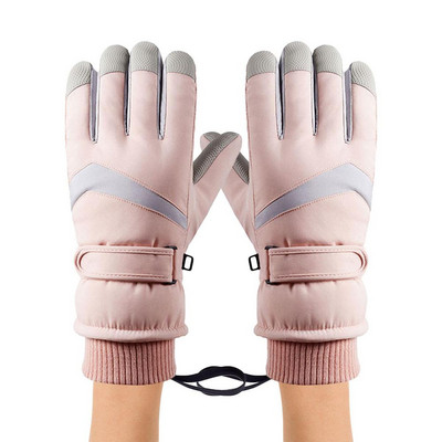 Sniego pirštinės vyrams Vėjui atsparios vandeniui atsparios sniego pirštinės Lietimui jautrios slidinėjimo pirštinės su riešo apsauga moterims Vyrams skirtos slidinėti