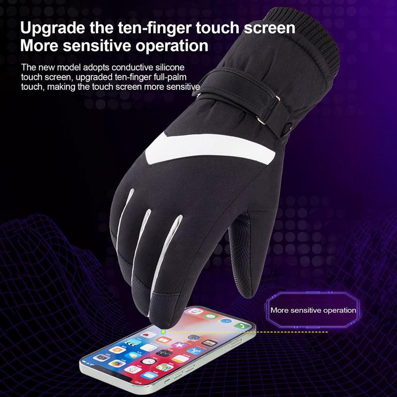 Sniego pirštinės vyrams Vėjui atsparios vandeniui atsparios sniego pirštinės Lietimui jautrios slidinėjimo pirštinės su riešo apsauga moterims Vyrams skirtos slidinėti