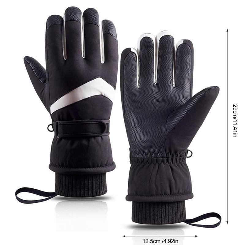Sniego pirštinės vyrams Vėjui atsparios vandeniui atsparios sniego pirštinės Lietimui jautrios slidinėjimo pirštinės su riešo apsauga moterims Vyrams skirtos slidinėti