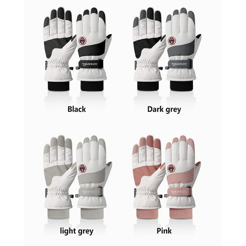 1 pora žieminių slidinėjimo pirštinių važinėjimui lauke Atsparios vandeniui, neslidžios ir dėvėjimuisi atsparios jutikliniam ekranui šiltos pirštinės