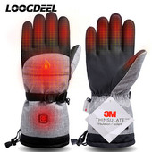 LOOGDEEL Savaime šildomos Rankos Šiltos Elektrinės Termo Slidinėjimo Pirštinės Vyrams Moterims Neperšlampamos Snieglentės Dviratis Motociklas Sniego pirštinės