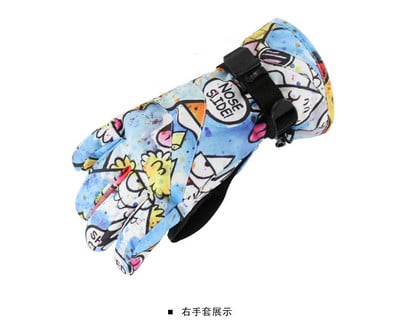 -30 Vaikų Sniego pirštinės žiemos lauko sportui Pirštinės Neperšlampamos Vėjui atsparios snieglenčių pirštinės Vaikams Slidinėjimo pirštinės berniukams arba mergaitėms