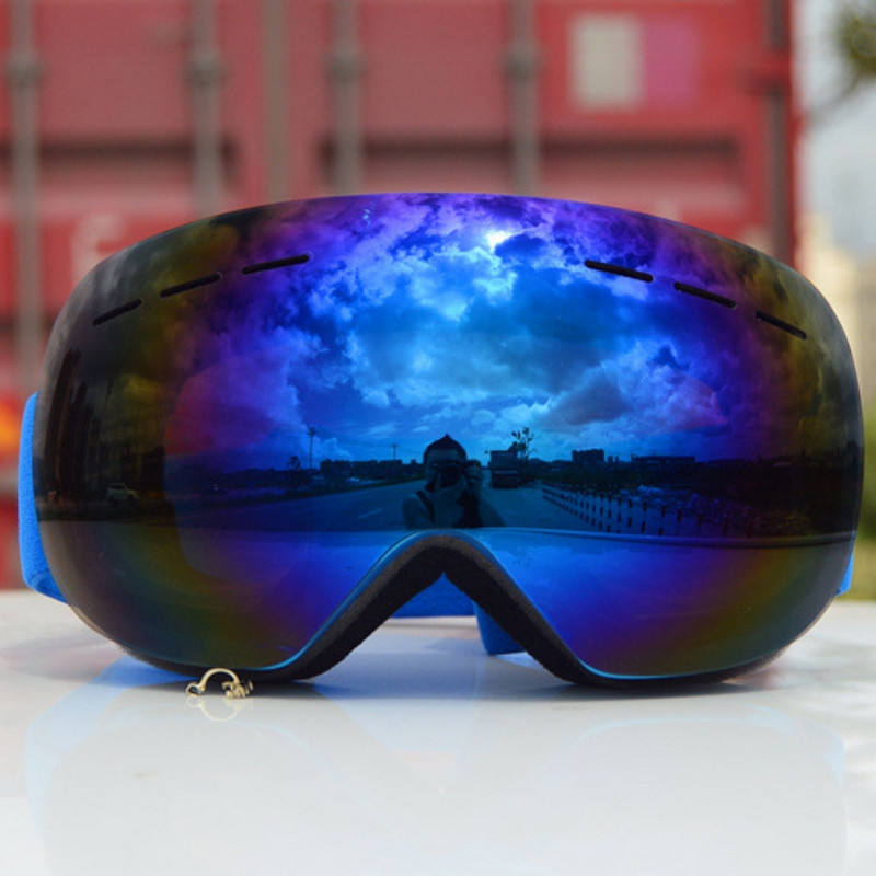 Slidinėjimo akiniai „Coca Myopia“ akiniai Labai madingi slidinėjimo akiniai suaugusiems HX06 dvigubi dideli sferiniai akiniai, sluoksnis nuo rasojimo