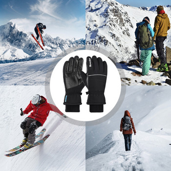 Χειμερινοί άντρες Γυναικεία γάντια σκι για χιόνι Υπαίθρια σπορ Αδιάβροχα θερμικά γάντια ποδηλασίας Full Finger Αντιανεμικά γάντια για χιόνι