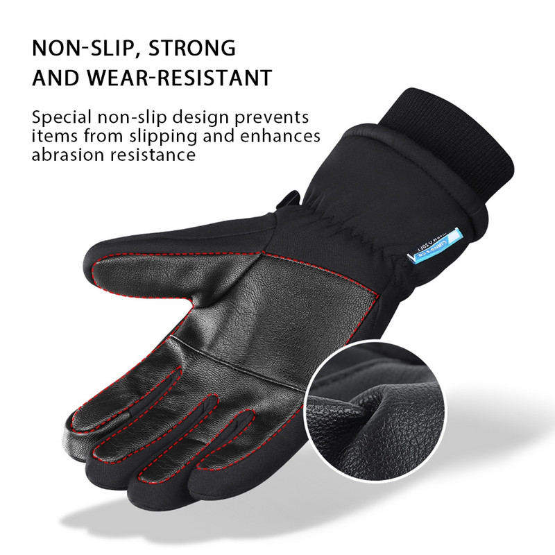 Žiemos Vyrai Moteriškos Snieginės Slidinėjimo Pirštinės Lauko Sportas Neperšlampamos Šiltos Terminės Dviračių Pirštinės Pilnu pirštu Vėjo nepraleidžiančios sniego kumštinės pirštinės