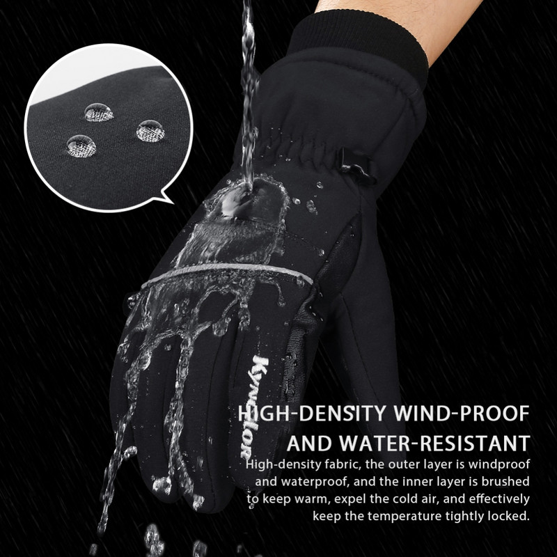 Žiemos Vyrai Moteriškos Snieginės Slidinėjimo Pirštinės Lauko Sportas Neperšlampamos Šiltos Terminės Dviračių Pirštinės Pilnu pirštu Vėjo nepraleidžiančios sniego kumštinės pirštinės
