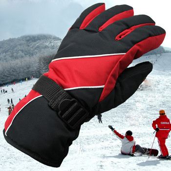 CKAHSBI Ръкавици Ски Мъжки противоплъзгащи Зимни ски ръкавици Водоустойчиви планински моторни шейни Ветроустойчиви сняг Мотоциклетни ски ръкавици