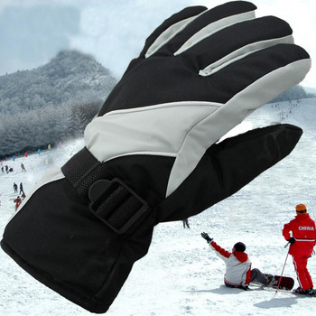 CKAHSBI Ръкавици Ски Мъжки противоплъзгащи Зимни ски ръкавици Водоустойчиви планински моторни шейни Ветроустойчиви сняг Мотоциклетни ски ръкавици