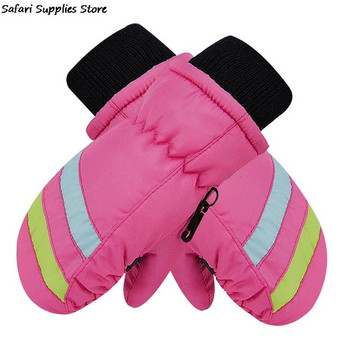 Зимни водоустойчиви ръкавици без пръсти за езда родител-дете 2-5 години детска чанта пръст топли ски ръкавици на открито