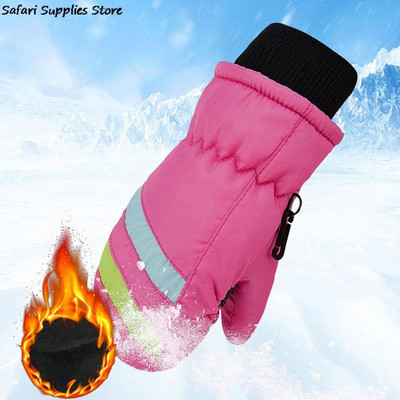 Зимни водоустойчиви ръкавици без пръсти за езда родител-дете 2-5 години детска чанта пръст топли ски ръкавици на открито