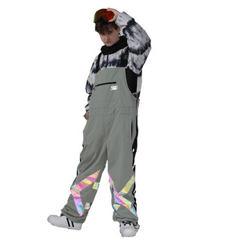 Тиранти от една част Ски панталони Свободни Водоустойчиви и топли цветни светещи зимни панталони за сняг Лигавници за сноуборд Жени и мъже