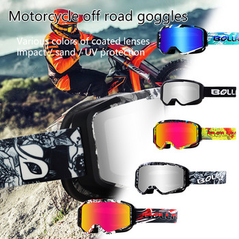 BOLLFO Motocross Goggles Ski MX Off Road Γυαλιά Μοτοσικλέτα Ποδηλασία εξωτερικού χώρου ATV Γυαλί Dirt Bike Γυαλιά Ανεμοστρόβιλος